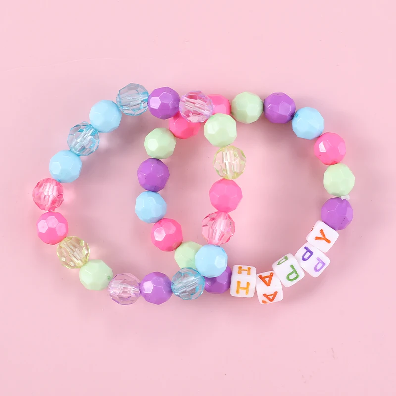 Makersland Cute Heart Star Beads Bracelet For Children Princess Hand  Jewelry Charms Accessories Bracelet For Girls 2022 New