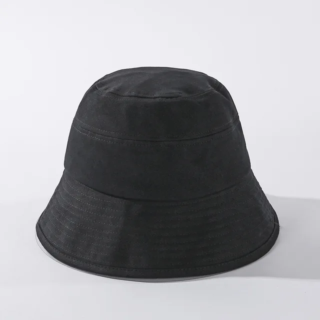 Bucket Hat Women Black Solid Color 