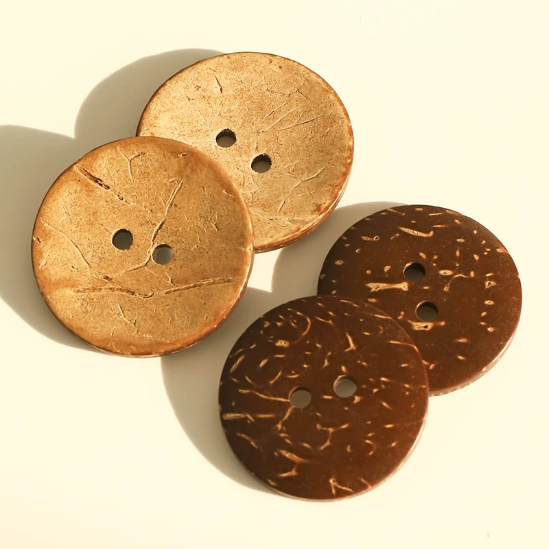 10 Pcs Wooden Buttons Natural Coconut Buttons  for Clothing Decorative Suitable Windbreaker Sewing Every Texture Is Unique-animated-img