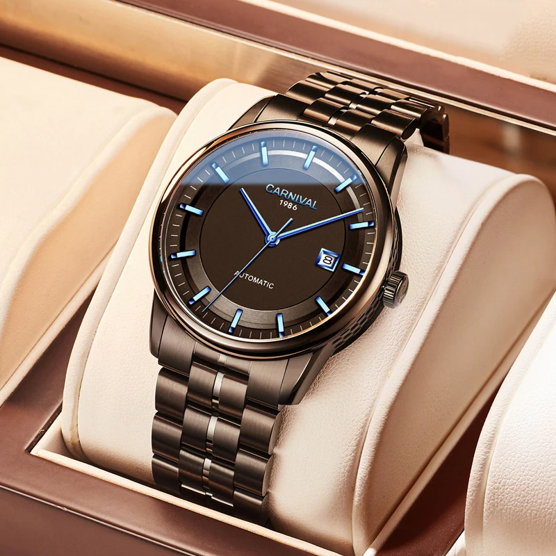 Acquistare Orologi da uomo | High end MIYOTA 8215 Watch Switzerland CARNIVAL  Automatic Watch Men Mechanical Watches Sapphire Double Calendar Waterproof  Reloj