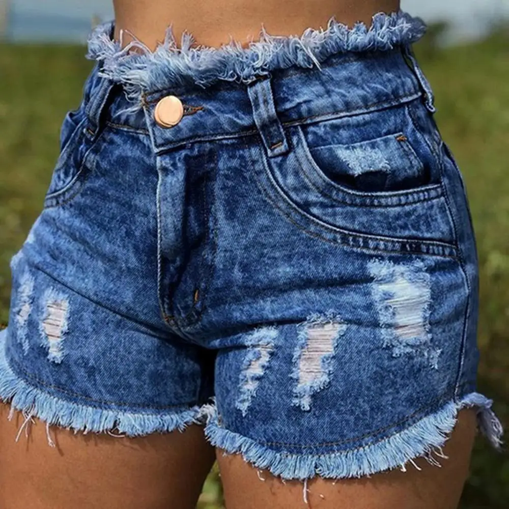 Summer woman denim shorts fashion high 