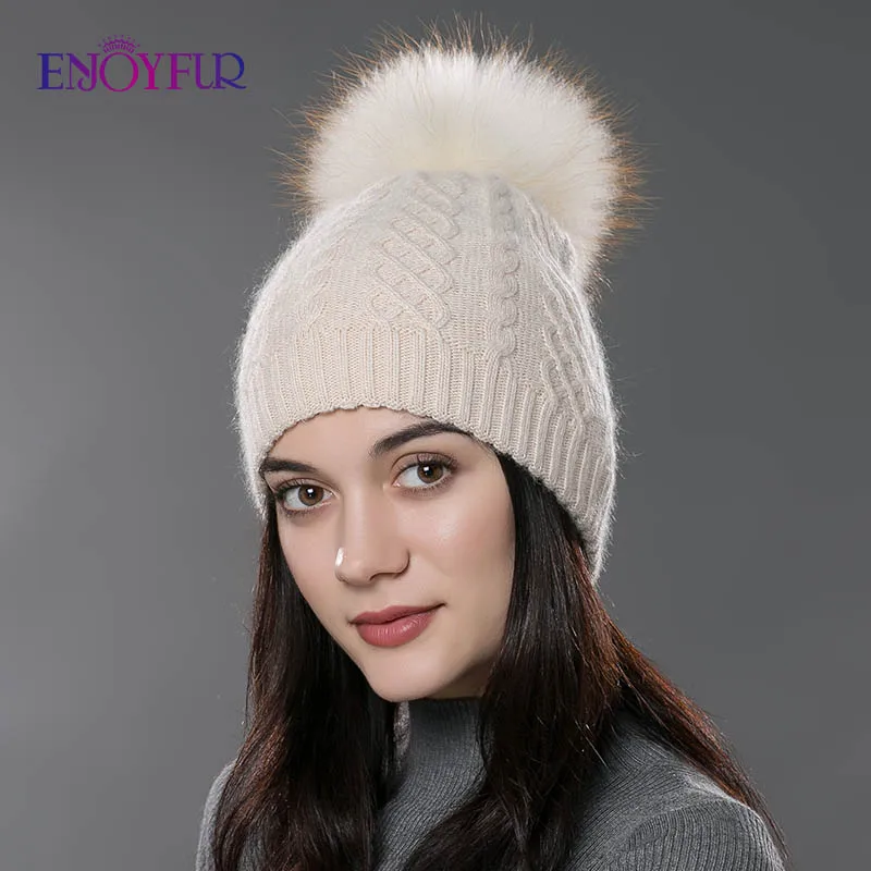 cashmere fur beanie