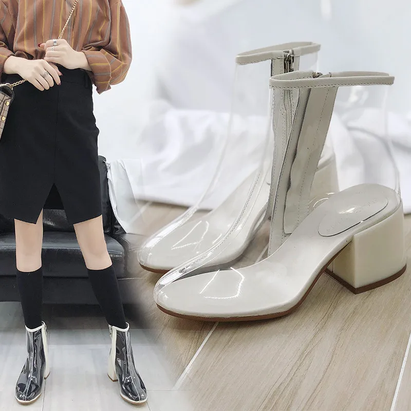 transparent boots for women