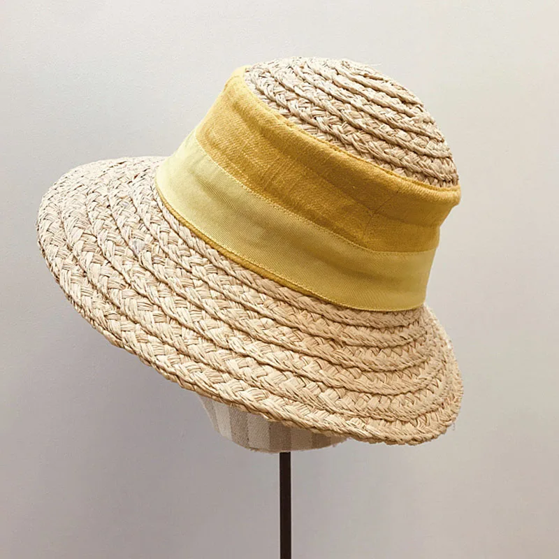 New Women Summer Hat Cotton Raffia Wide 