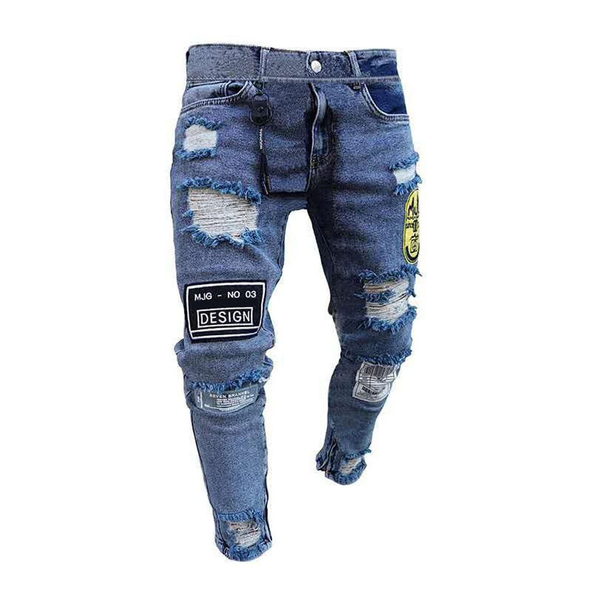 Skinny Hole Ripped Denim Jeans 