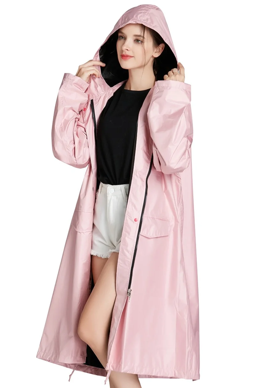 Long Waterproof Women Raincoat Rain 