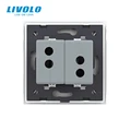 Livolo White Crystal Glass Panel, Two Gang USB Plug Socket / Wall Outlet VL-C792U-11/12/13/15,4colors,no logo preview-5