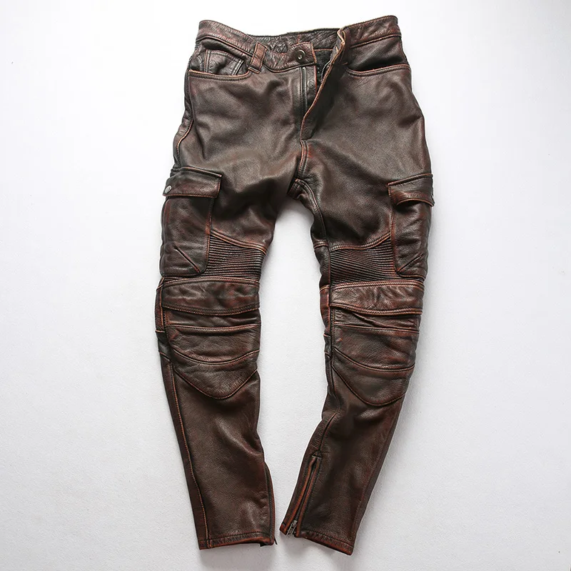 leather moto pants