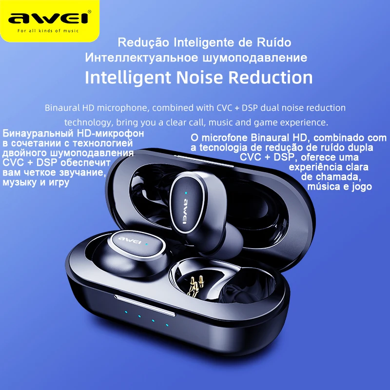 Bluetooth Awei T6C T16 Earphone Headset True