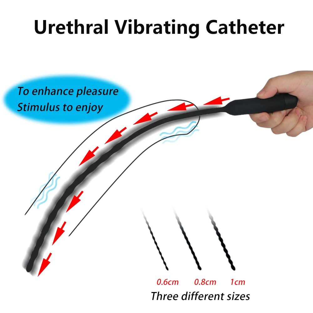 Купить Секс товары | 10 Frequency Urethral Vibrator Catheter Penis Plug Sex  Toy for Men Extra long insertion depth 35cm Stimulate urethra sex toys