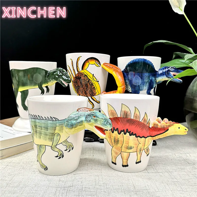 CFen A's Ceramic coffee cup milk tea mug 3D animal shape Hand painted  animals mug,birthday gifts