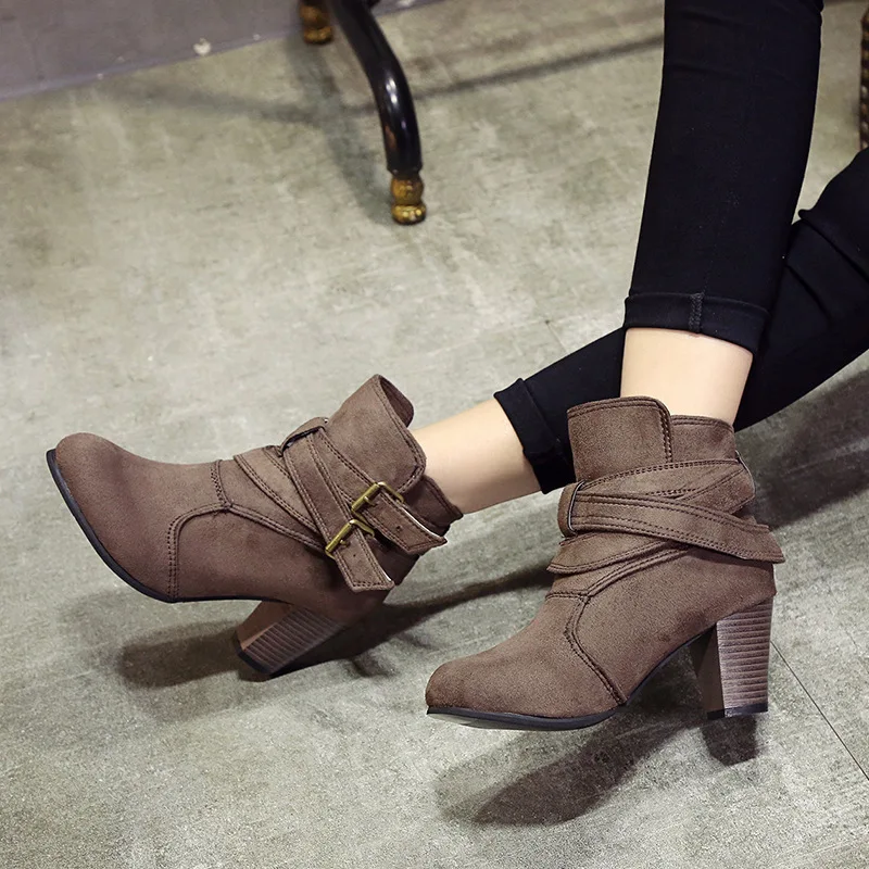 brown suede booties womens