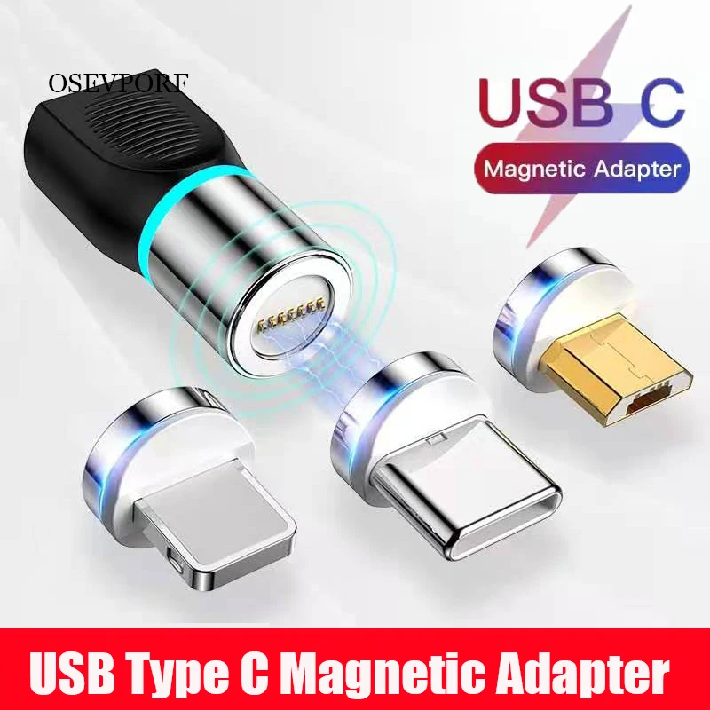 USB Type C Magnetic Adapter for Huawei Micro USB Cable C Magnet Connection Charger for Samsung Xiaomi Charger Coverter Connector