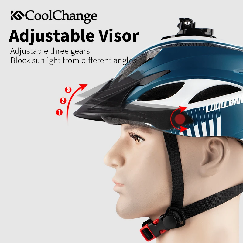 mountain bike helmet adjustable visor