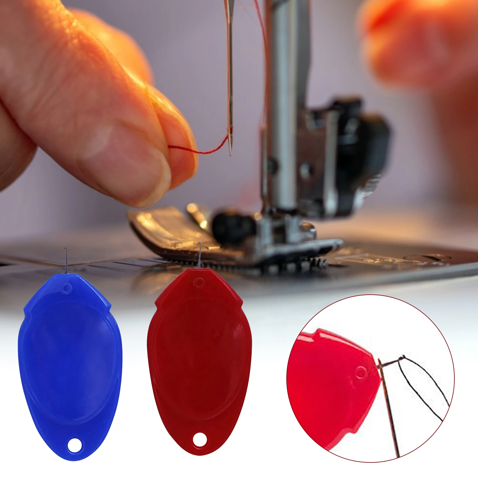 100x Silver Tone Wire Loop DIY Needle Threader Stitch Insertion Hand  Machine Sewing Tool