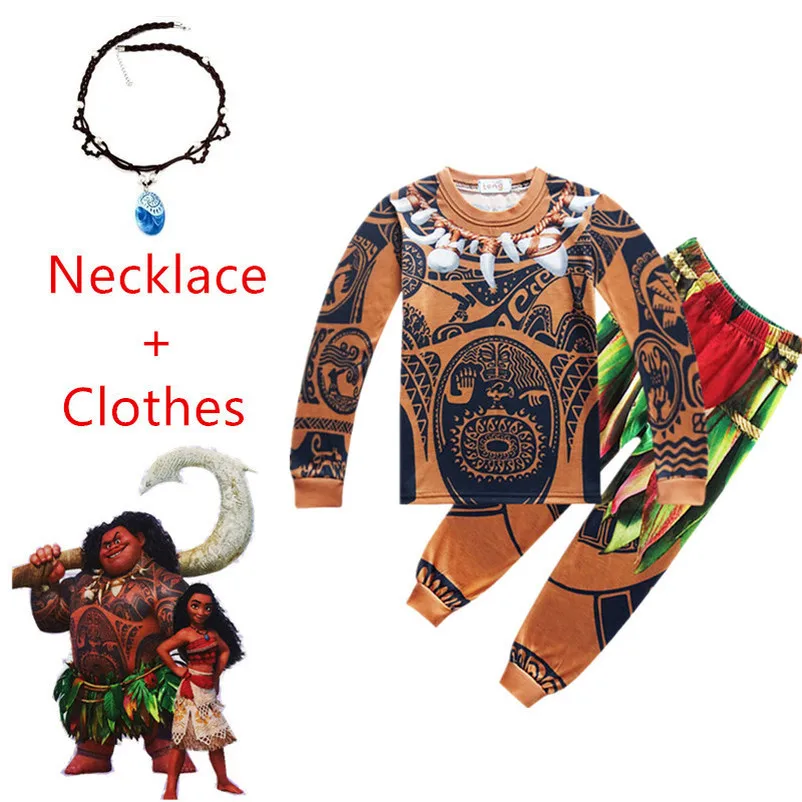 Agora Kostoymia Kai A3esoyar Hot Moana Pajamas Maui Baby Clothes Vaiana Cosplay Winter Child Boutique Clothing Children Costume Toddler Boys Sleepwear 3 10y