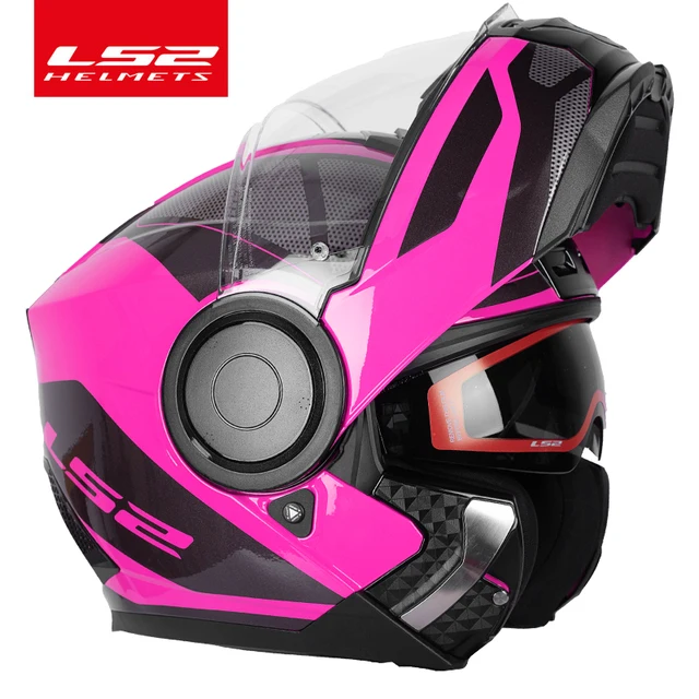 pink flip up motorcycle helmet