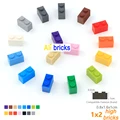 25pcs/lot DIY Blocks Building Bricks Thick 1X2 Educational Assemblage Construction Toys for Children Size Compatible With Brand