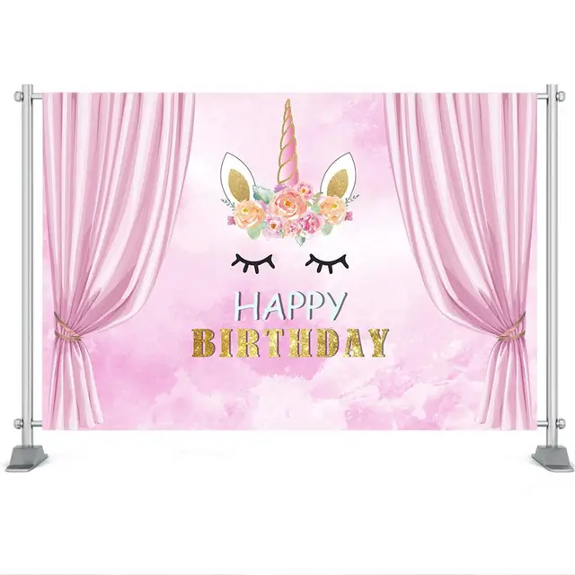 Cumpără Aparate de fotografiat & accesorii foto | Unicorn Theme Backdrop  Glitter Dot Flower Rainbow Unicorn Birthday Party Banner Newborn Baby  Shower Photography Background