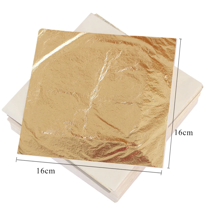 1000pcs 16x16cm Imitation Gold Leaf Gilding Sheets Copper Leaf Sheet Color  #2.5 Gold Leaf Sheets Art Craft Paper Nail Deoratioin