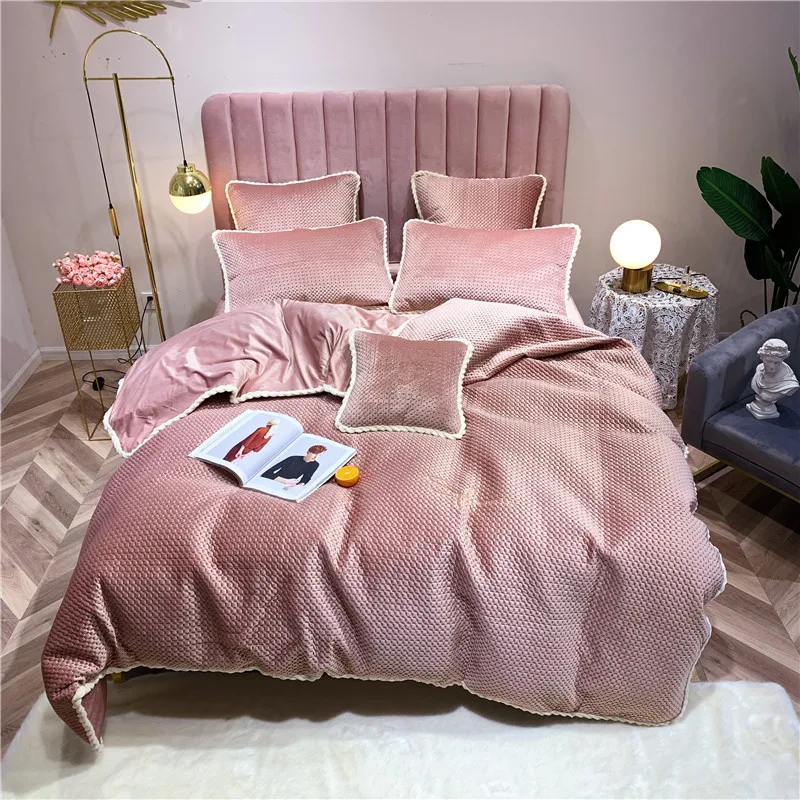 blush velvet comforter queen