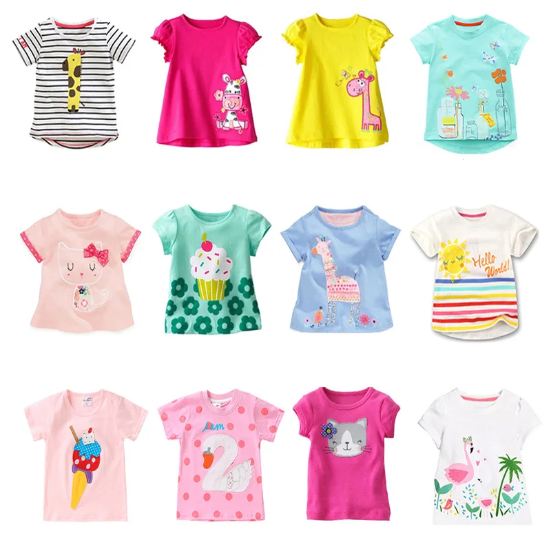 Kids Girl T Shirt Summer Baby Cotton Tops Toddler Tees Clothes Children Clothing Cartoon T-shirts Short Sleeve Casual Wear-animated-img