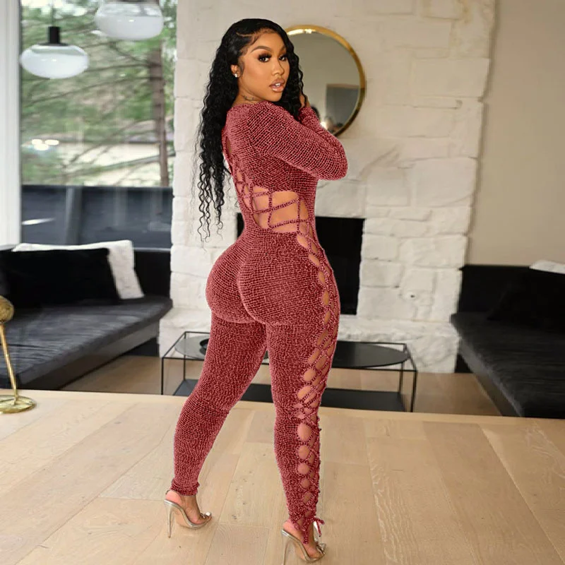 CHRONSTYLE Sexy Long Sleeve Jumpsuit 