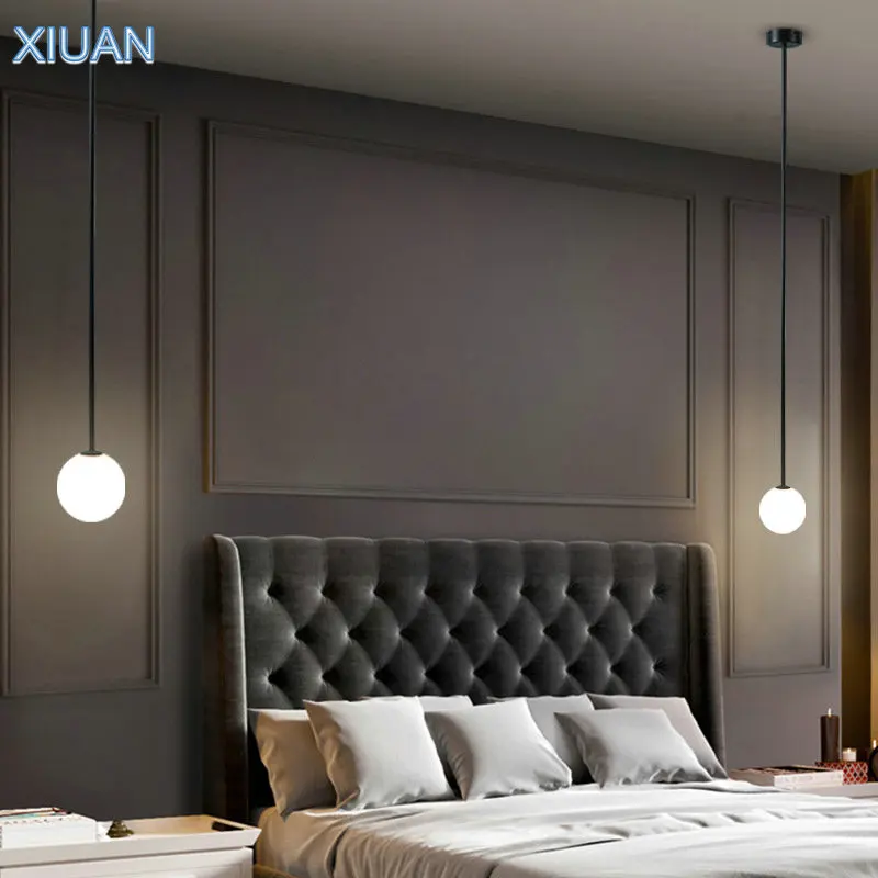 bedroom glass pendant lights