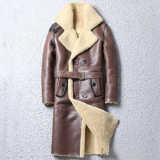 sheepskin long coat