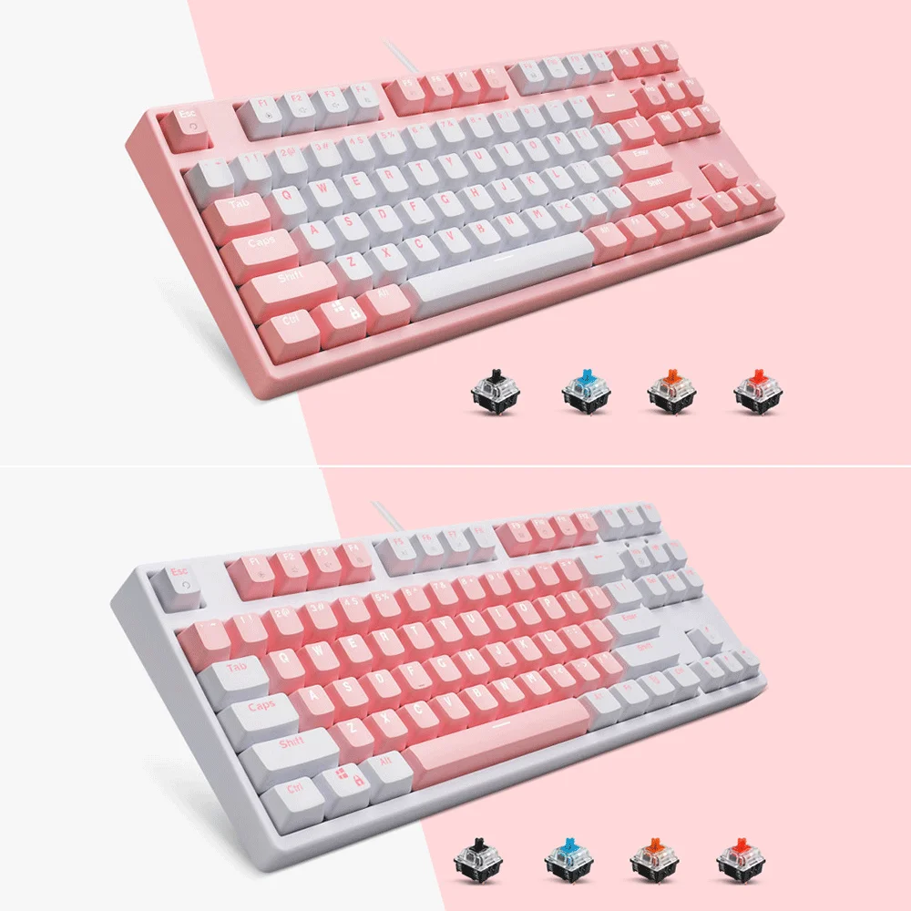 black and pink gaming keyboard