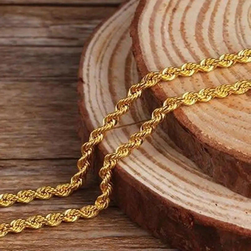 18k gold rope chain price Clearance