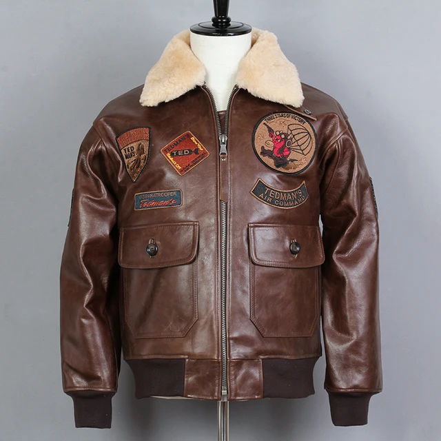 2020 G1 flight jacket men's fur collar 