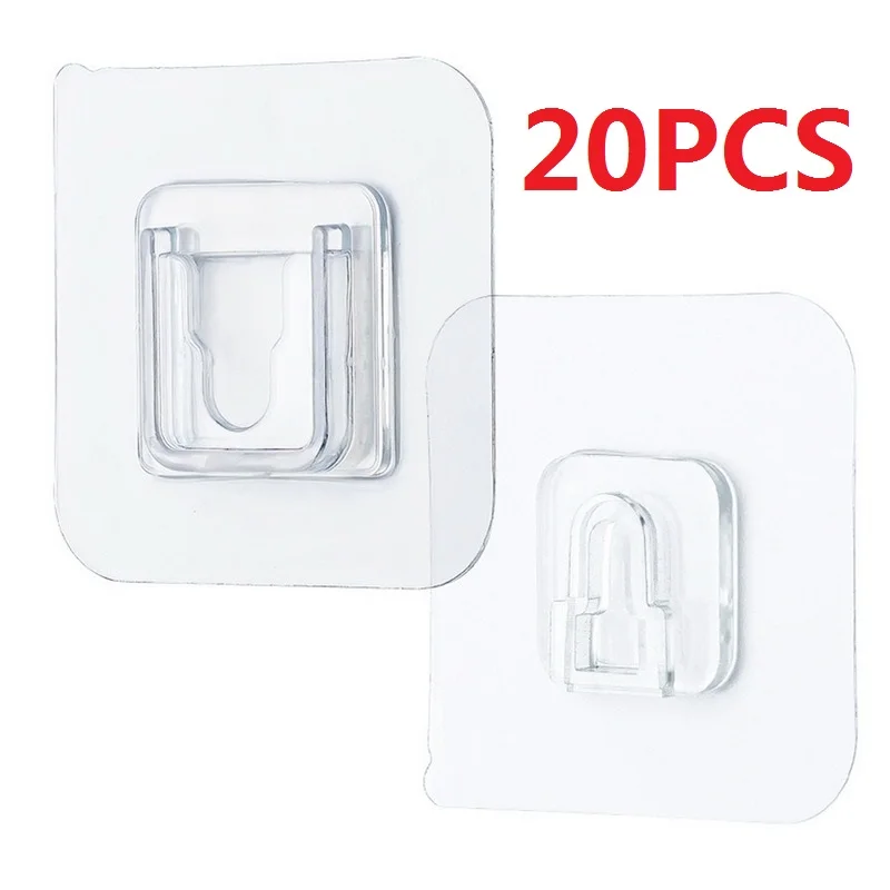 10/5 Pairs Double Sided Adhesive Wall Hooks Invisible Traceless Snap Hook  Wall Storage Holder Bathroom Kitchen Bedroom Hook Kit