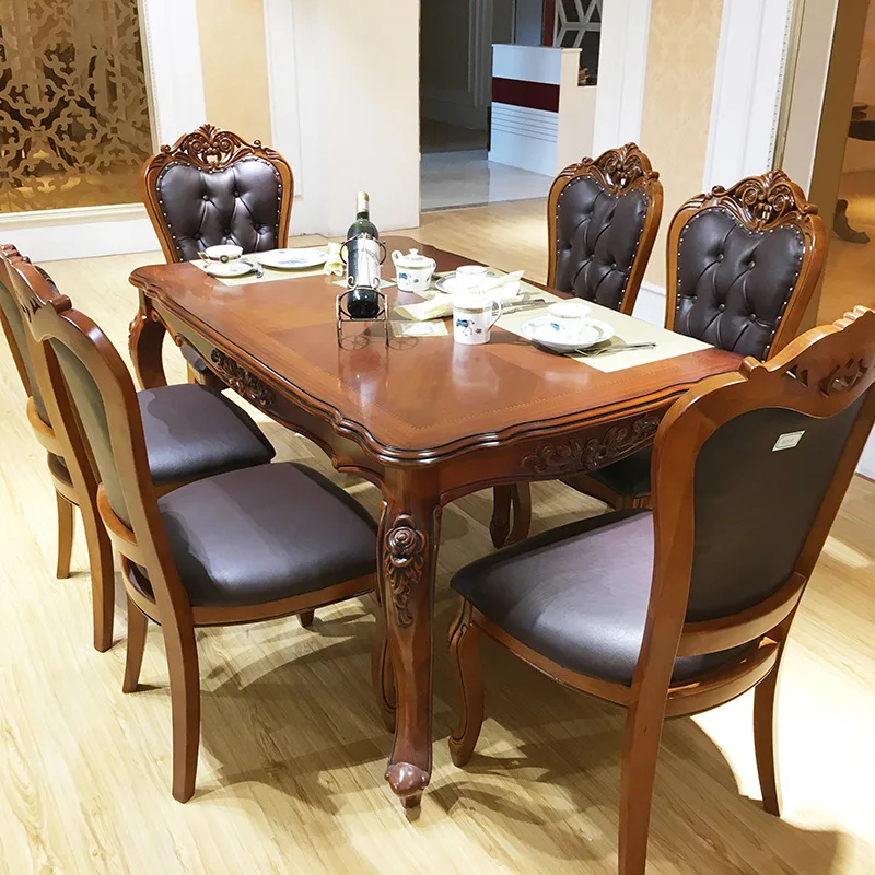 brown dining table chairs