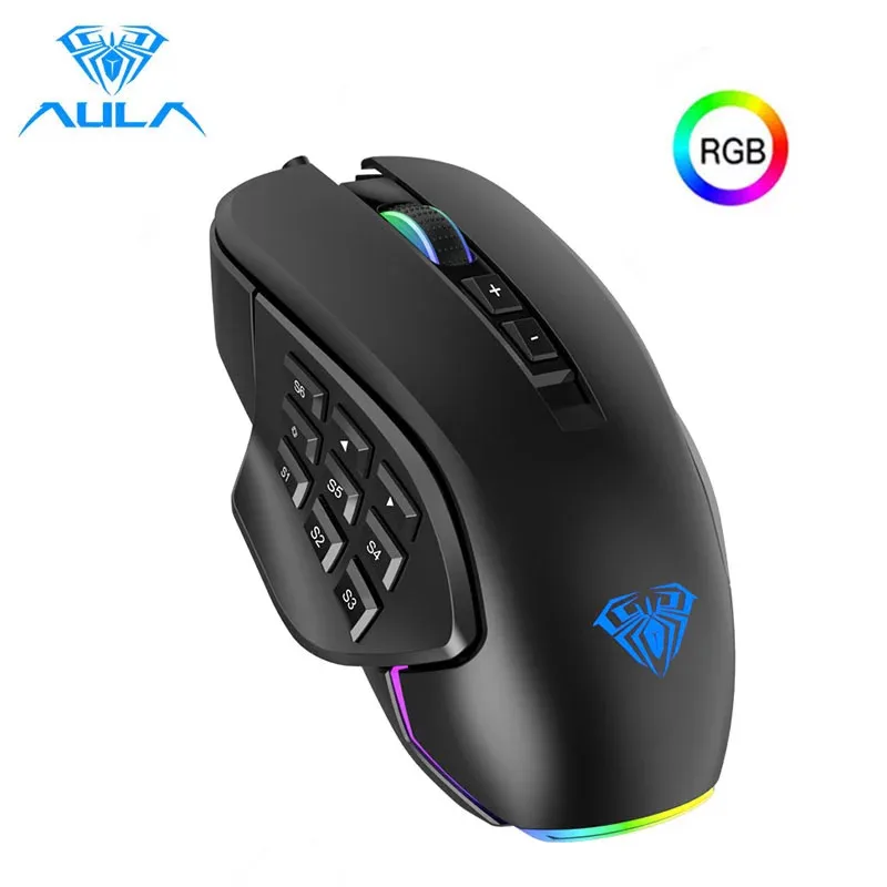 wired gaming mouse with side buttons