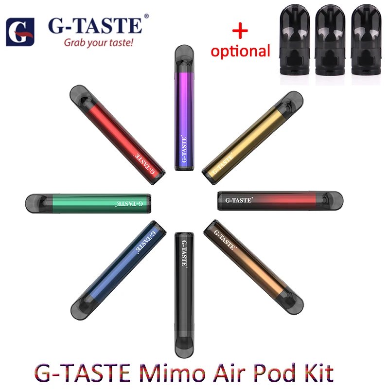 Kupit Elektronnye Sigarety Original G Taste Mimo Air Vape Pod Kit With 450mah Battery 1 3ml Cartridge Pod System E Cigarette Kit Vs Justfog Qpod Kit