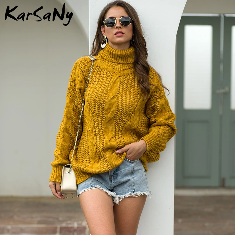 KarSaNy Womens Turtleneck Oversized 