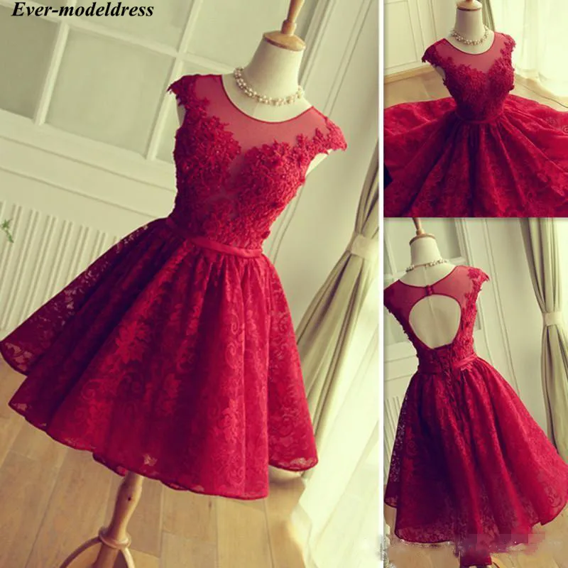 red short graduation dress