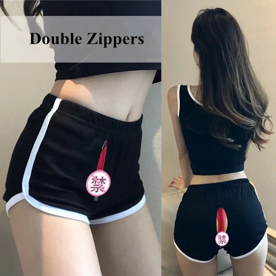 Купить Экзотическая одежда | Outdoor Sex Shorts Women High Waist Korean  Style Sports Secret Pants Zipper Outdoor Public Sex Hot Sexy Short Trousers  Clothes