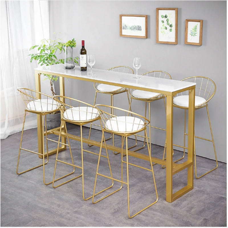 bar table with high chairs