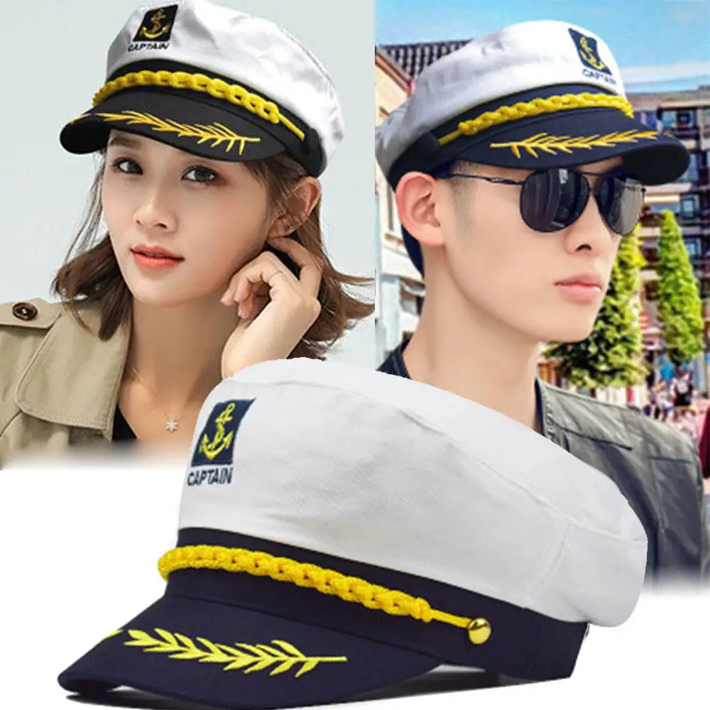 1PC Military Nautical Hat White Yacht 