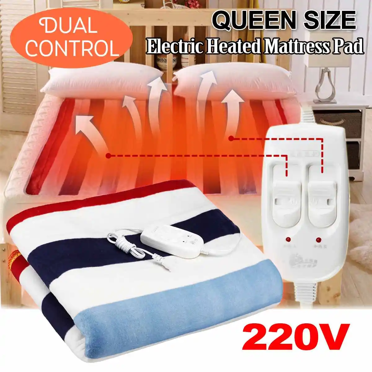 double heated mattress pad