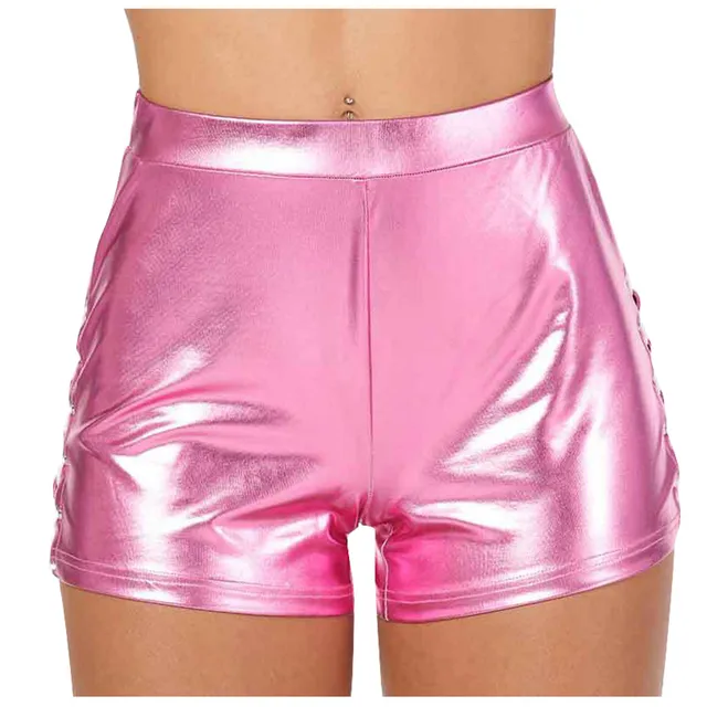 hot pink leather shorts