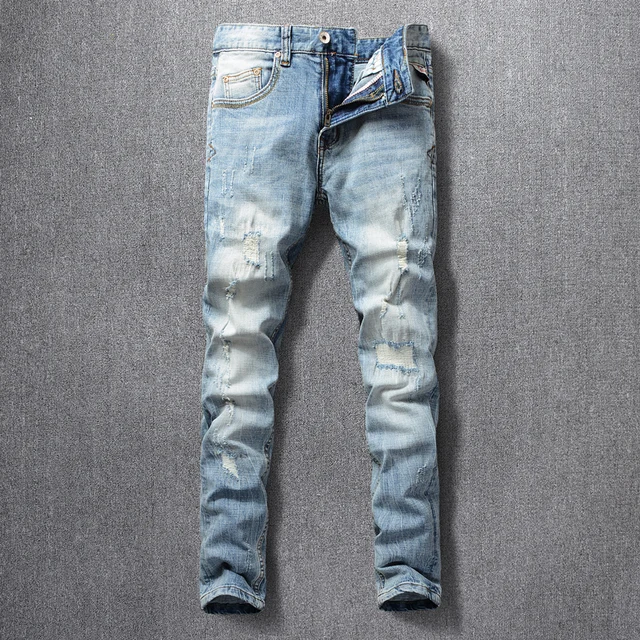Fashion Streetwear Men Jeans Italian 