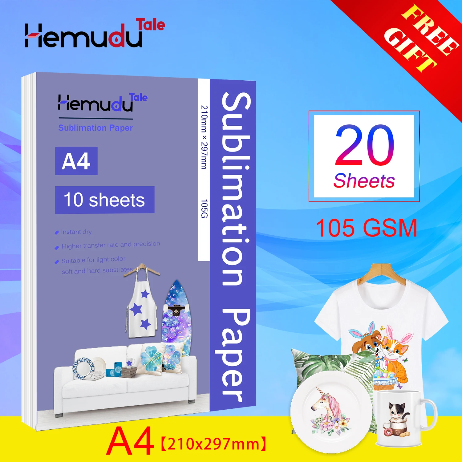 A4 105G 10sheets Sublimation Heat 