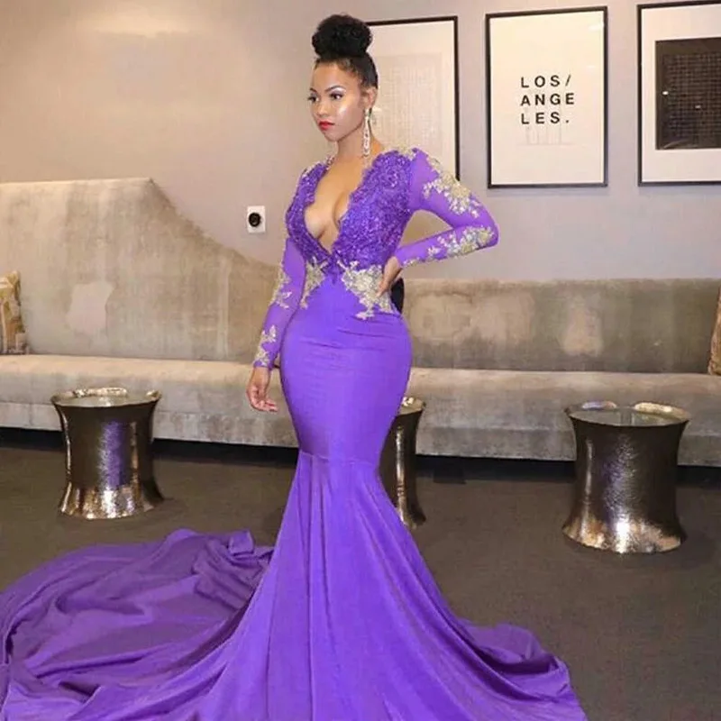 קנו שמלות לנשף | Black Girl Purple Prom 