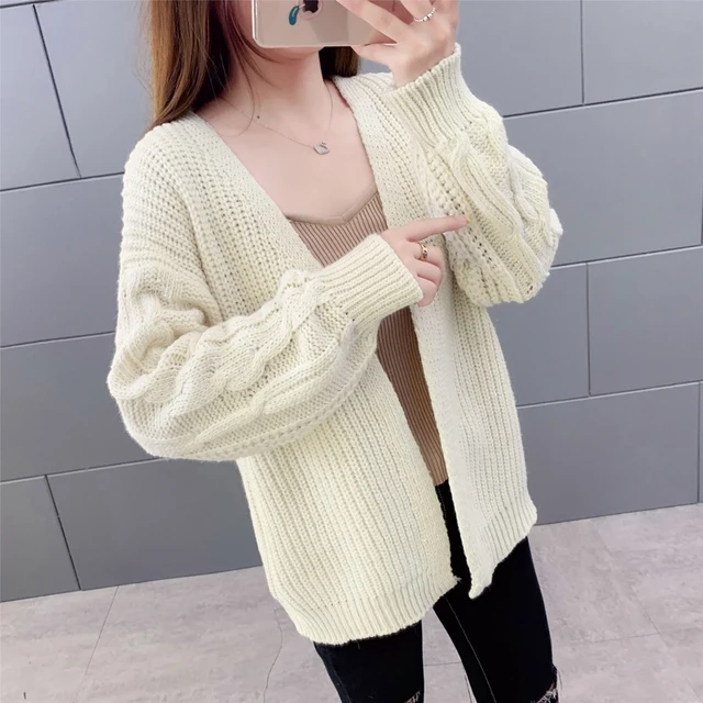 Flectit Women Cable-Knit Cardigans Open 