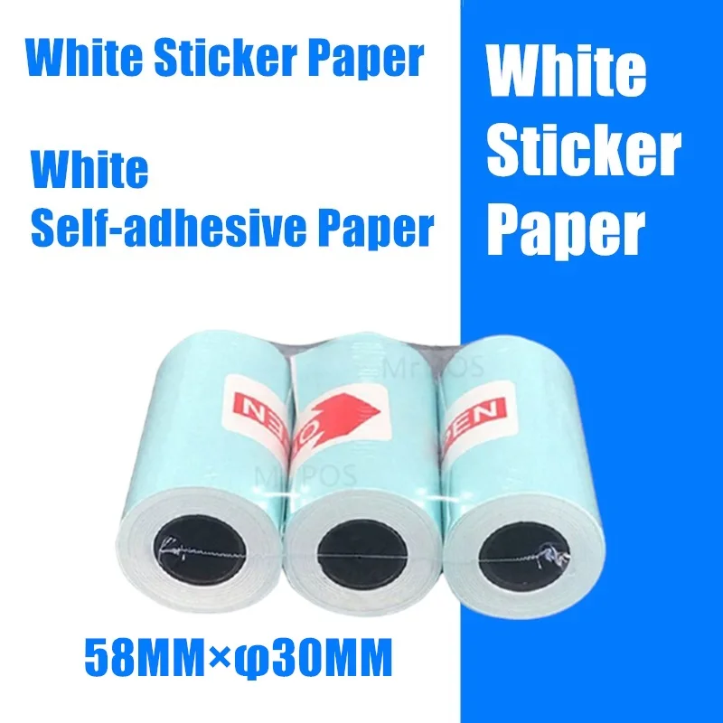 9 Rolls Direct Self-adhesive Thermal Paper Printable Sticker Paper 57*30mm for PeriPage Mini Portable Pocket Thermal Printer