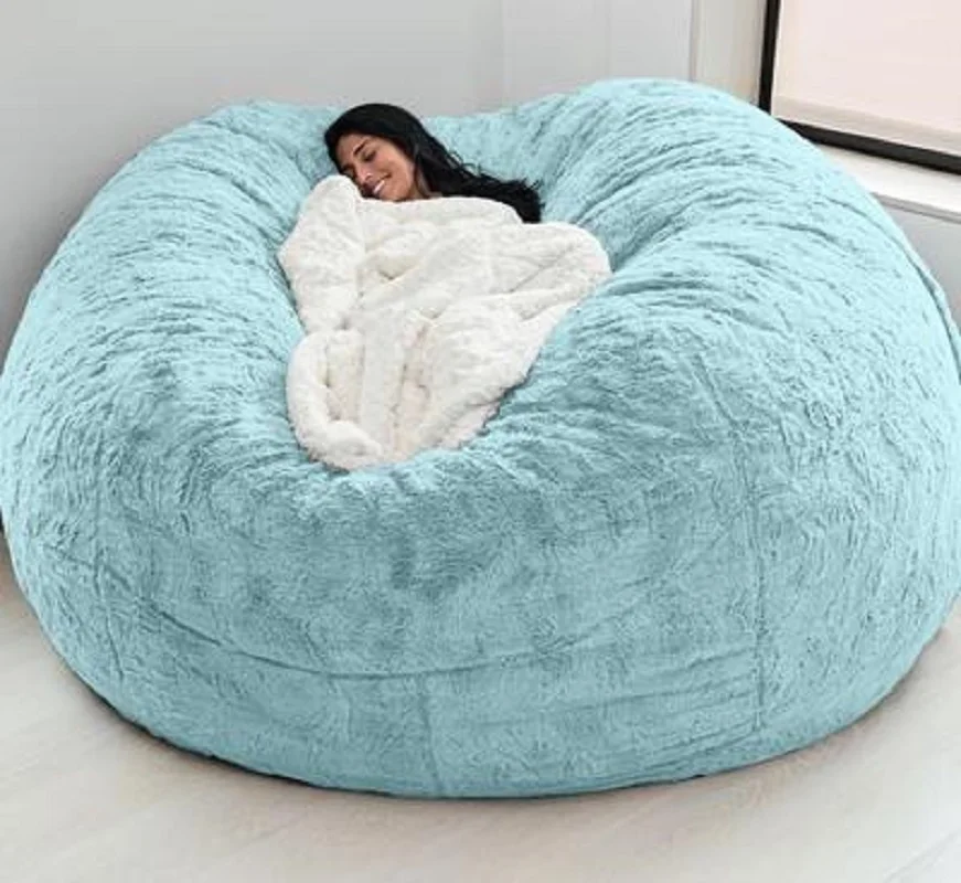 big fuzzy bean bag bed