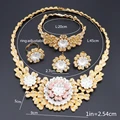 Fashion Statement Jewelry Set Brand Dubai Gold-color Flower Shaped Necklace Set Nigerian Wedding Woman Accessories Jewelry Set preview-6